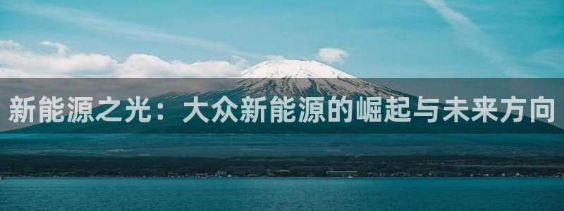 腾耀娱乐29999出众:新能源之光:大众 腾耀娱乐29999出众:新能源之光:大众